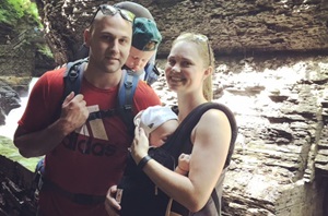 Erin hiking with her family